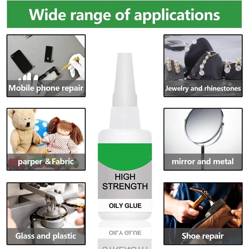 High Strength Oily Glue,Universal Super Glue,Welding High-Strength Oily Glue,  for Quick Repair of Metal, Plastic, , Glass, Jade and So On (3pcs)