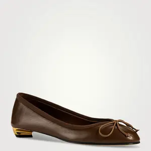 MCQUEEN Armadillo Leather Ballet Flats - 39