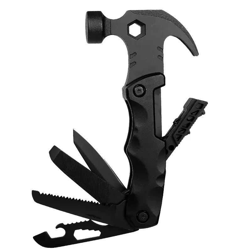 Rugged Outdoor Multitool, 12-in-1 Portable Hammer with Knife, Saw, and Hex Wrench for Emergency Rescue and Camping, Emergency Rescue Multitools, Rugged Outdoor Multitools