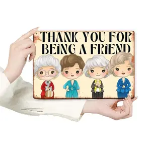 Iron Art Sign, 'thank You Friend' Wall Decor, Ideal for Home Bar Garage, Engraved Metal Plaque, Rustic Style Decoration
