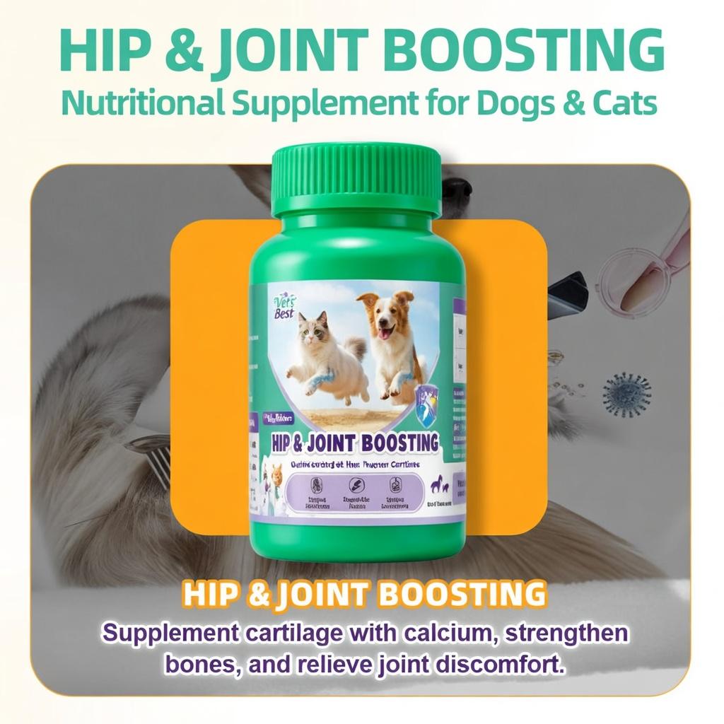 Hegenpet Hip & Joint Boosting Tablets for Dogs & Cats – Stronger Bones, Better Mobility & Pain-Free Movement | 200pcs Advanced Joint Support