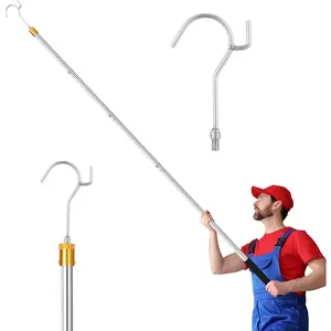 Clothes Hook Pole Adjustable from 28 to 74 inches Sponge Handle Pick Up Clothes From High Places For Closets Blinds Ceilings Strong Lightweight