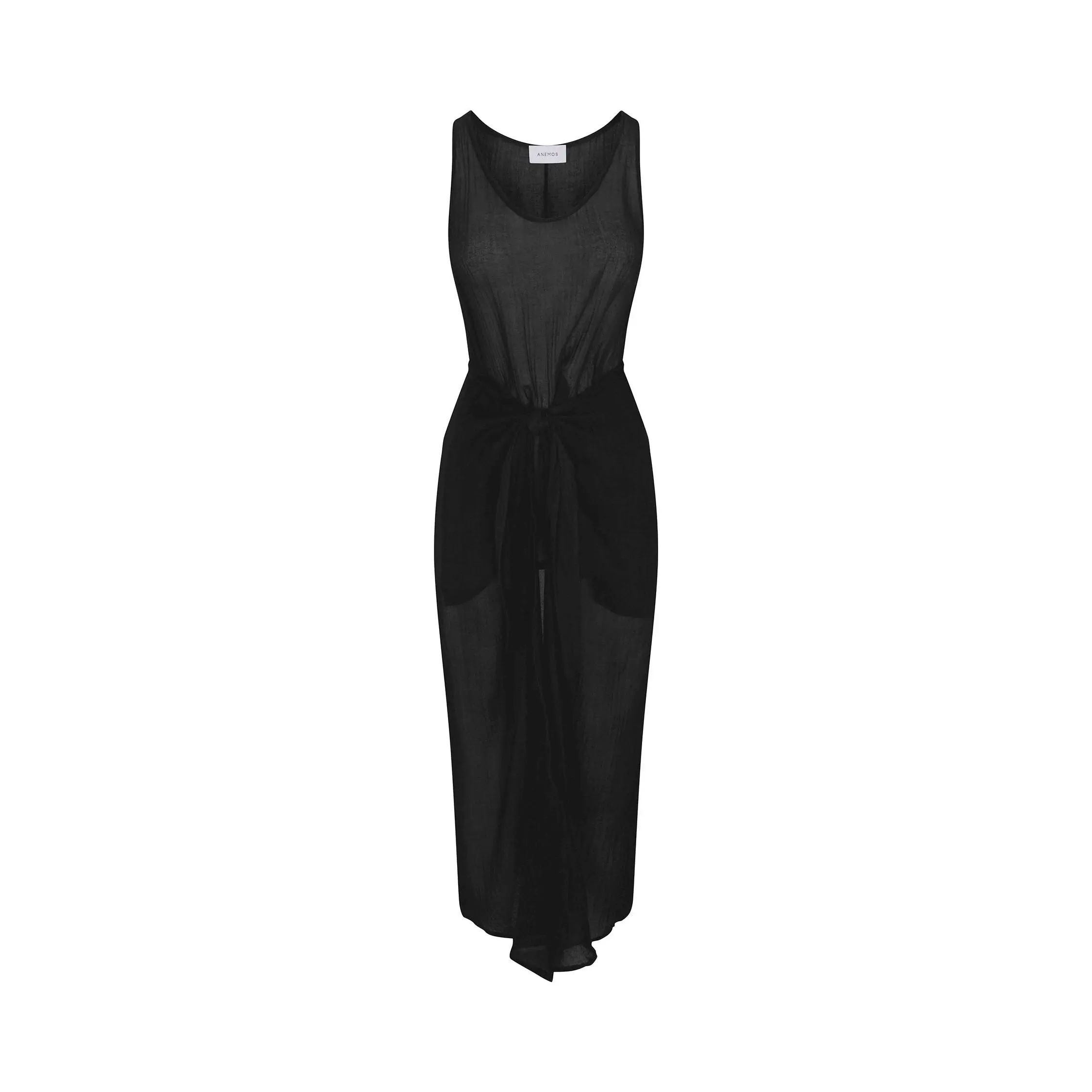 D.K. Midi Wrap Dress in Woven Bamboo Cotton Gauze