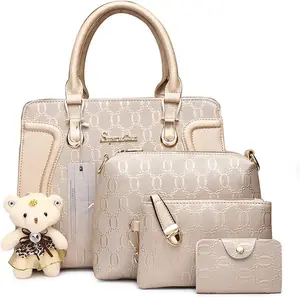 Women's Fashion Handbags Tote Bags  Bag Top Handle Satchel Purse Set 4 count