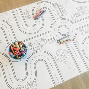 Cars and Trucks Coloring Table Runner, Transportation Birthday Coloring Page, Cars Giant Coloring Poster, Coloring, Party Decorations, Cars
