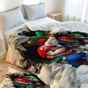 Mario Brothers decorative painting bedding set (1 duvet cover + 2 pillowcases, no filling) - durable material, easy-care fabric, a top choice for holiday shopping.