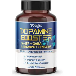 5-HTP + GABA with L-Theanine + L-Tyrosine - Mood & Focus, Memory & Energy, Restful Sleep Support (150-day Supply (Pack of 1))