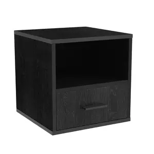 Lavish Home End Table Stackable with Drawer Modular Cube