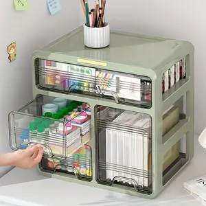 Desktop Drawer Storage Box with Drawers, Desk Organizer for Office Supplies, Makeup, Medicine, Grass, Suitable for Desks, Dressing Tables, Bathroom Countertops, Files Organizer, Stationery Storage Organizer, Desk Tidy