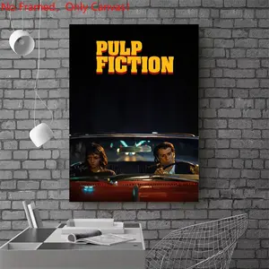 1 piece/set frameless canvas painting print poster, Classic Movie scenes Poster art，Pulp Fiction Movie， a perfect gift for Movie loves, ideal gift for bedroom, living room, dorm hallway, kitchen, mural, wall decoration, room decor
