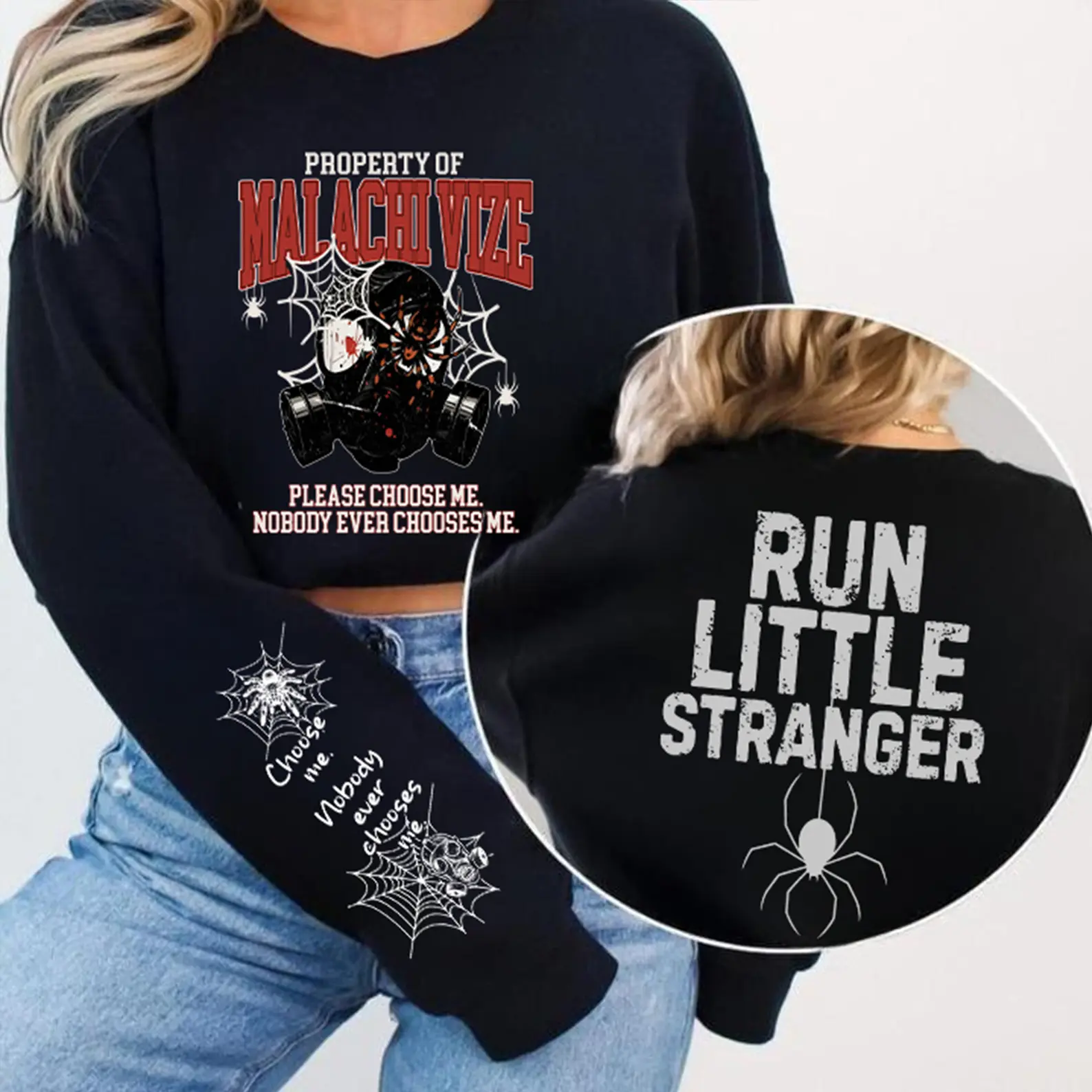 Property Of Malachi Vize Sweatshirt 3 SIDE, Little Stranger Bookish Vintage Malachi Vize Run Little Liar Sweatshirt, Little Stranger Hoodie, Leigh Rivers Shirt, Dark Romance Merch