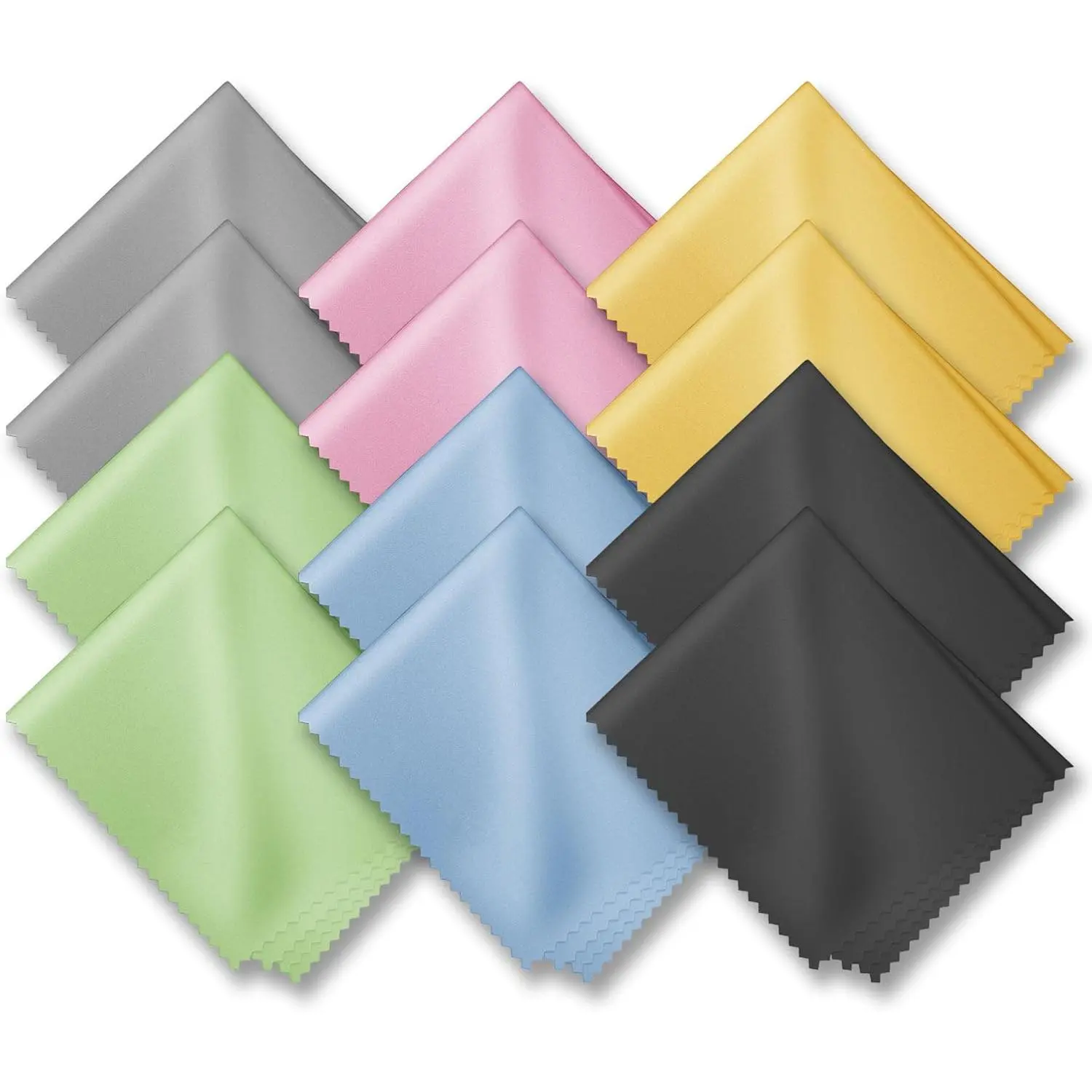 Glasses Cleaning Cloths(12 pcs), Eyeglass Cleaner Cloth, Lens Wipes Cloth for Cleaning Eyeglasses, Cell Phones, Screens, Lenses, Electronics and All Delicate Surface