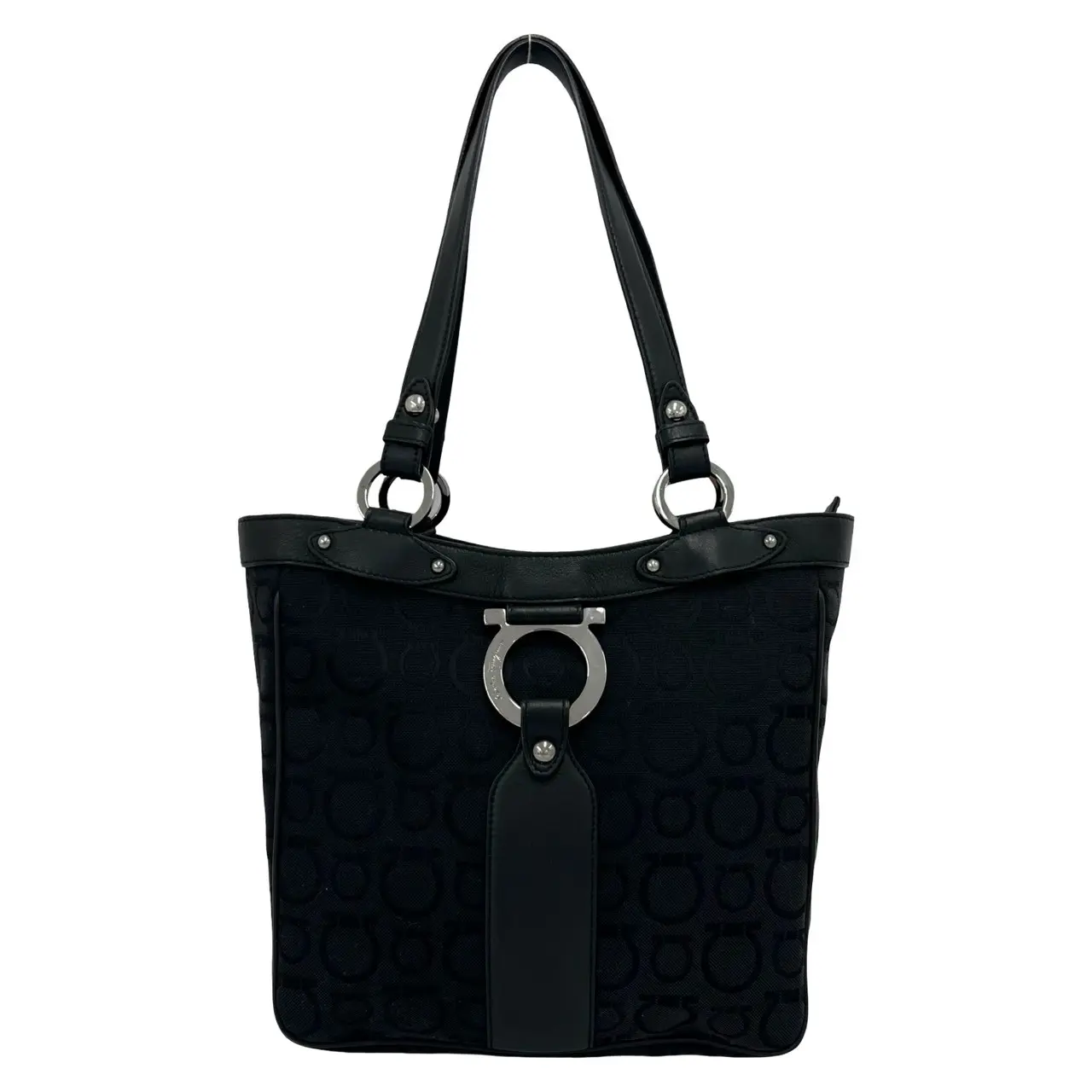 Pre-owned SALVATORE FERRAGAMO Canvas Shoulder Bags Leather Handbag