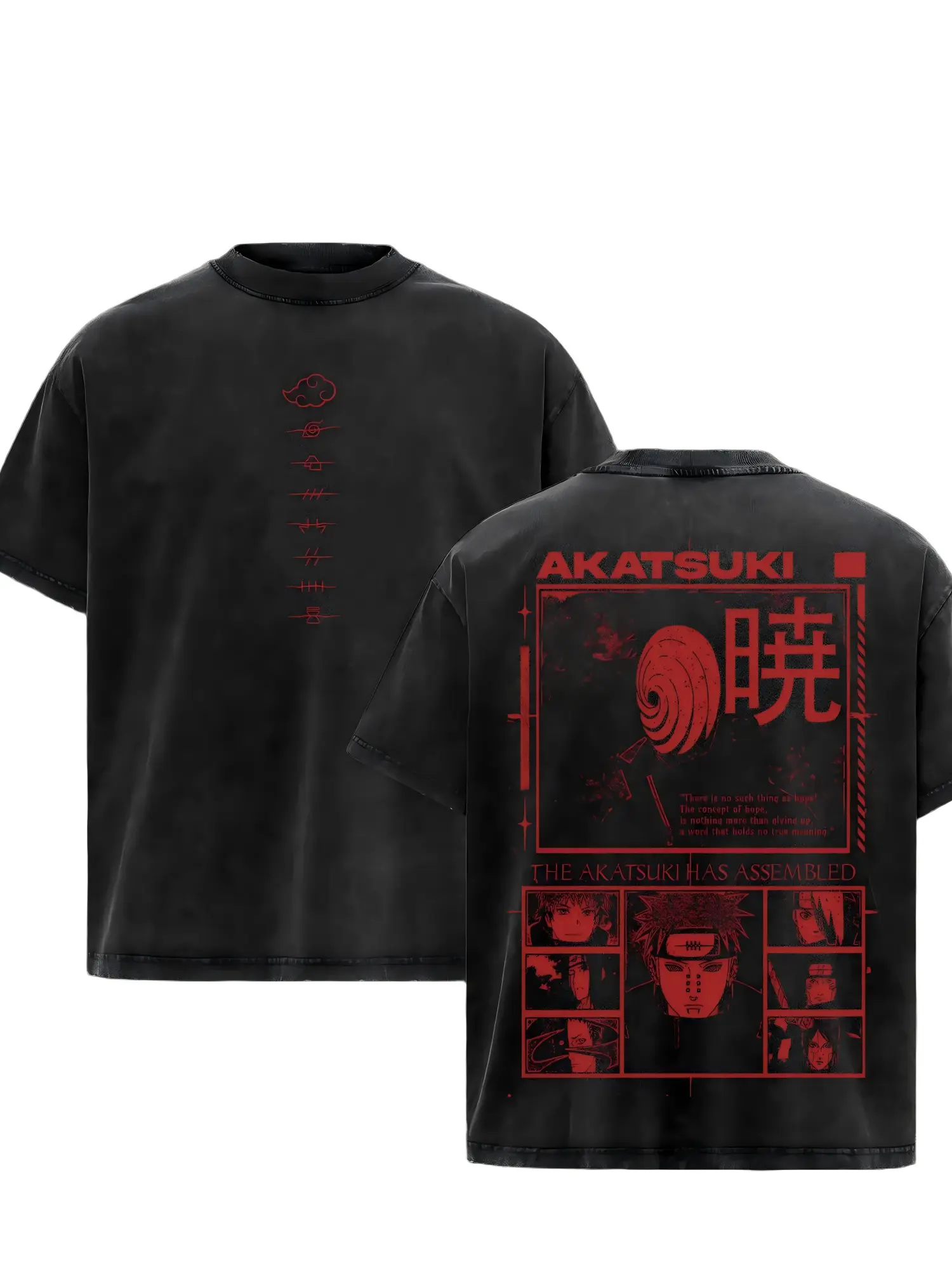100%cotton Retro Vintage Akatsuki Acid Washed T-Shirt, Vintage Washed Akatsuki Tee, Akatsuki Graphic, Aesthetic Anime Clothing, Pre-Shrunk Super Soft Vintage, S-3XL Streetwear,summerwins,father'sdaygifts