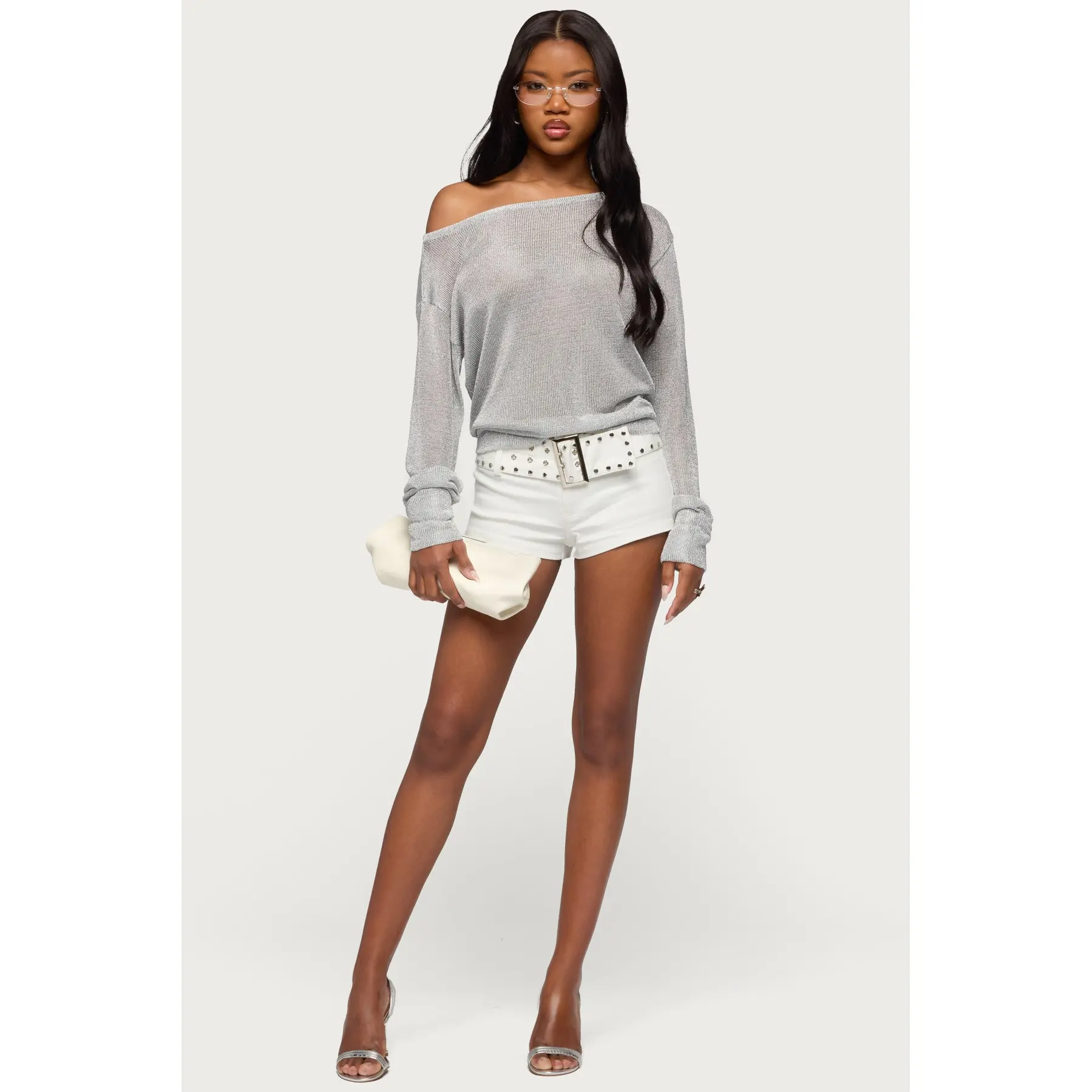 Studded Belt Denim Micro Shorts Studded Belt Denim Micro Shorts