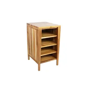 EcoDecors® Signifiacado® 18”L Modular Compact Side Vanity with Shelves in EarthyTeak Finish