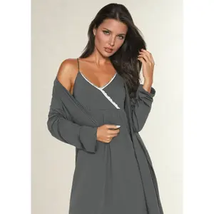 3-Piece Maternity Nursing Nightgown & Robe Set