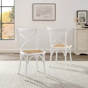Modway Gear Dining Side Chair Set of 2 in White