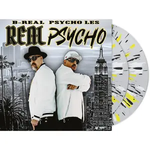 B-Real & Psycho Les - Real Psycho - Deluxe Limited Edition - Clear with Black, Yellow & White Splatter Vinyl Gatefold Cover  [VINYL RECORD - LP] Gatefold LP Jacket, Ltd Ed, White, Yellow, Black, Clear Vinyl, Deluxe Ed
