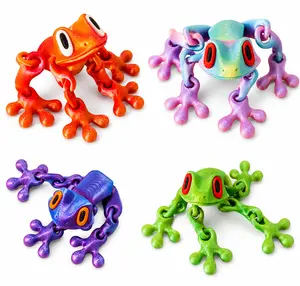 3D Printed Articulated Magnetic Frog Fridge Magnet - Lightweight, Movable, Cute Home Decor Decoration for Kitchen, Ideal Gift for Home Supplies Enthusiasts