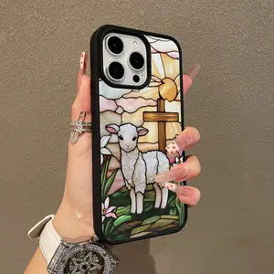 Premium Magnetic Case for iPhone11/12/13/14/15/16/promax Easter Lamb with Cross y2k cased Magnetic Ready, Anti-Fall, Springtok and Ultra-Thin Design | Perfect for Everyday Use