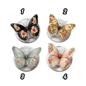 Floral Butterfly Acrylic Phone Grip, Floral Phone Stand, Butterfly Wings Magnetic Phone Holder, Cute Girly Griptok, Cottagecore Kindle Accessory for Her