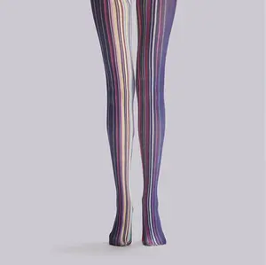 Viken Plan Art Print Tights Colored stripes Pantyhose/Tights [Colorful lines]