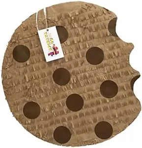 Chocolate Chip Cookie Bitten Pinata 16" For Milk & Cookies Themed Birthday Party Supplies Decoration Tan & Brown Color Teens Kids