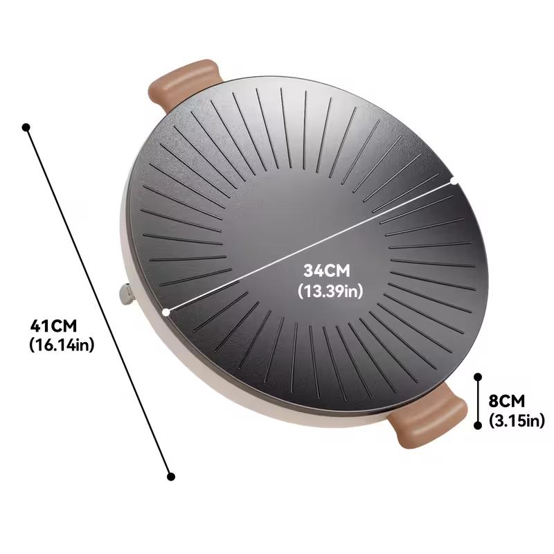 TANLOOK Smokeless Non-Stick Electric Griddle, Compact Indoor Grill & Frying Pan for Pancakes, Burgers, Steaks - Aluminum, 120V, Plug Powered