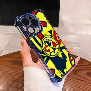 Mexico Club América Eagles Football Fan Gifts Suitable for Aesthetic Electroplated TPU Casing For iphone 17 16 15 14 13 12 11 X XS PRO PLUS MAX AIR Samsung S25 S24 S23Four Corners Anti-Fall Transparent Casual Soft Silicone Phone Cases Perfect Gift  L1742