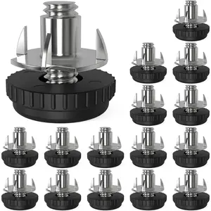 16 Pack 5/16" Stainless Steel Screw-in Furniture Levelers, Adjustable Furniture Levelers Screw in Threaded,T- Nut Kit Threaded Leveling  Glides for Table, Chair, Furniture
