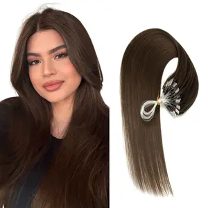 Machine Remy Natural Straight Hair Extensions Micro Loop Human Hair Extensions Easy Install At Home  Blonde Brown Black 30g/pack 12-20 inches