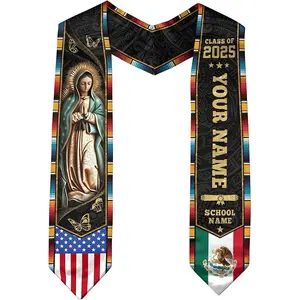 Personalized Mexican Graduation Sash 2025, Customized Mexico Graduation Stole Class Of 2025, Graduation 2025 Stole Mexican American