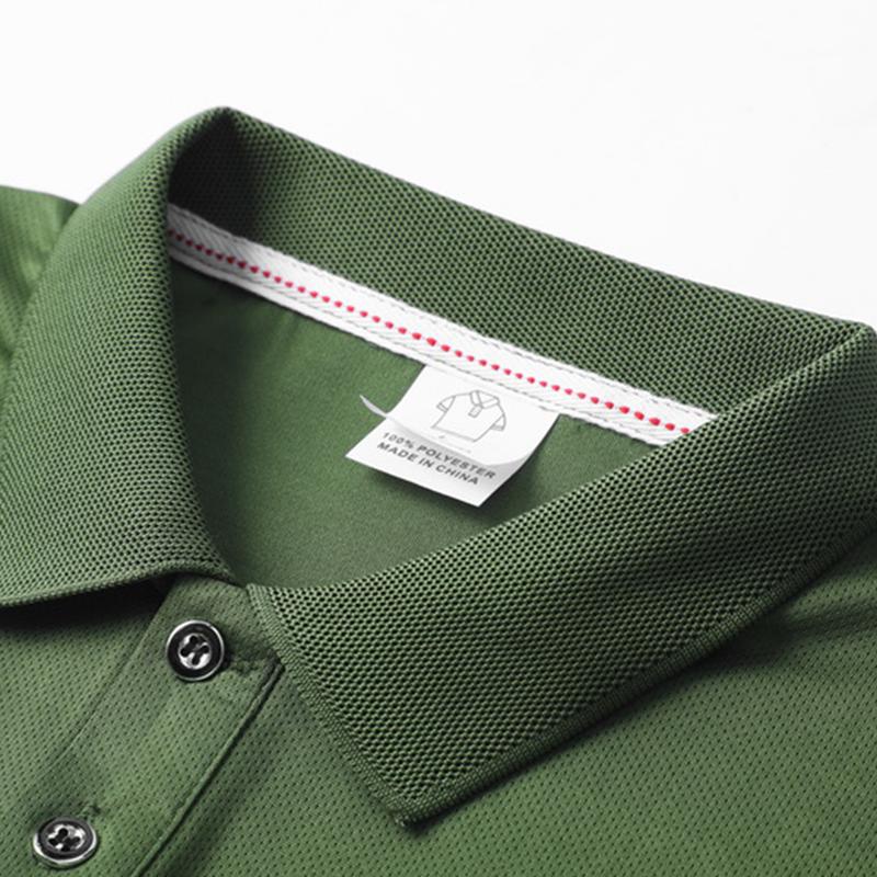 Spring and autumn long-sleeved polo shirt with turned-down collar. Solid color, glossy fabric, multiple colors. Polo shirt for casual sports wear for men. Perfect for traveling and work.