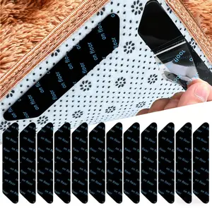 Anti Slip Carpet Gripping Mat, 12pcs/set DurableWashable & Reusable Rubber Mat for FixingHardwood Floors on Carpet, Suitable for LivingRoom Bedroom Carpet Mat