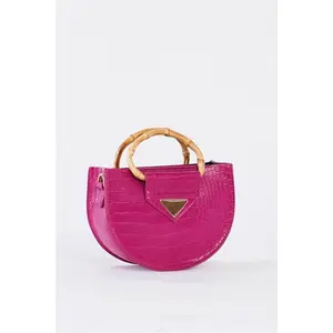 KARLI Semi Circle Croc Bag