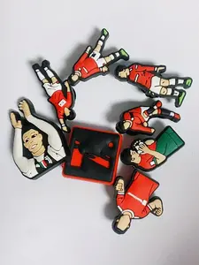 Durable PVC Soft Shoe Charms Set, Football Series, Football Accessories, Holiday Gift, DIY Detachable Hanging Decorations, Sporty Style, All Seasons