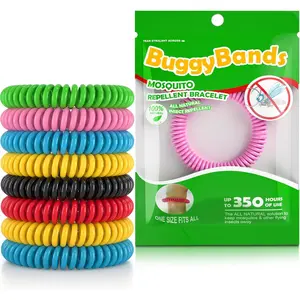 12 Pack Mosquito Repellent Bracelets, Individually Wrapped, DEET Free, Natural and Waterproof Band