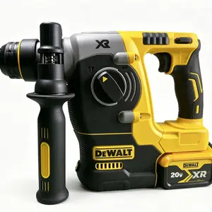 DEWALT DCH263 Cordless Brushless 20V Rotary Hammer, Applied On Concrete Drilling & Chipping For Residential And Commercial Construction Jobs, Multi-Function Mode Adjustment, Complete With Auxiliary Handle, 6.0Ah XR Battery And DCB112 Lithium multiplier