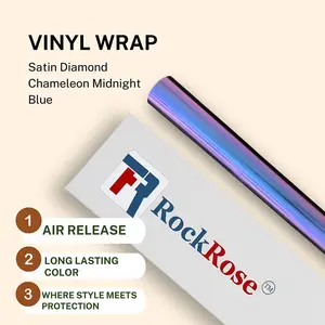 RockRose Vinyl Wrap Satin Diamond Chameleon Midnight Blue