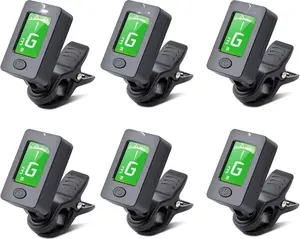 Guitar Tuner Clip On with Guitar Capo for Guitar, Bass, Violin, Ukulele, Digital  Tuner Acoustic Guitar Accessories with LCD Display (6PCS JT-01)