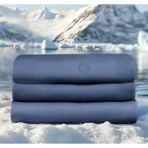 King Cooling Comforter with Tencel™ Fill for Hot Sleepers & Night Sweats - Lightweight, Breahtable,-Sided Cold Blanket All Season Thin Bedding (Blue, Cali King 106"x 90")