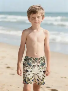 Insect Atlas Shorts with Digital Printing, 100% Polyester. A brand-new summer fashion item specially designed for boys. Stylish boys' beach pants, summer casual children's clothing, outdoor sports beach shorts.