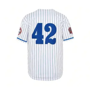 Black Boyfriend Style Men Baseball Jersey Brooklyn Royal #42 Black Legend Retro Hip Hop
