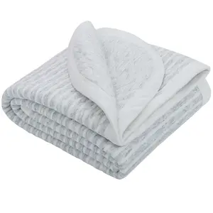 Bedsum Jersey Cotton Quilted Blanket with Breathable and Warm, 30"x 40"