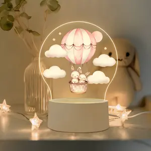 Bohemian Style Night Light, Rabbit Design Balloon Lamp, Multifunctional Desktop Decoration, Perfect for Home, Pet Store, Room, Cafe, Desk, Bedroom