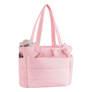 【Valentine's Day】Women's Tote Bag with Zipper, Lightweight Tote Bag, Fitness Tote with Multiple Compartments, Work Tote, Nurse Dance Yoga Travel Bag, Durable Fashionable Design Women's Bubble Tote Bag