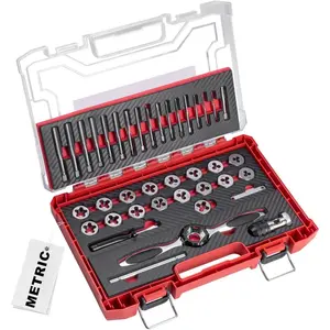 39-Piece Metric Tap and Die Set, Threading Tool Kit for Internal & External Threads with-Layer Case