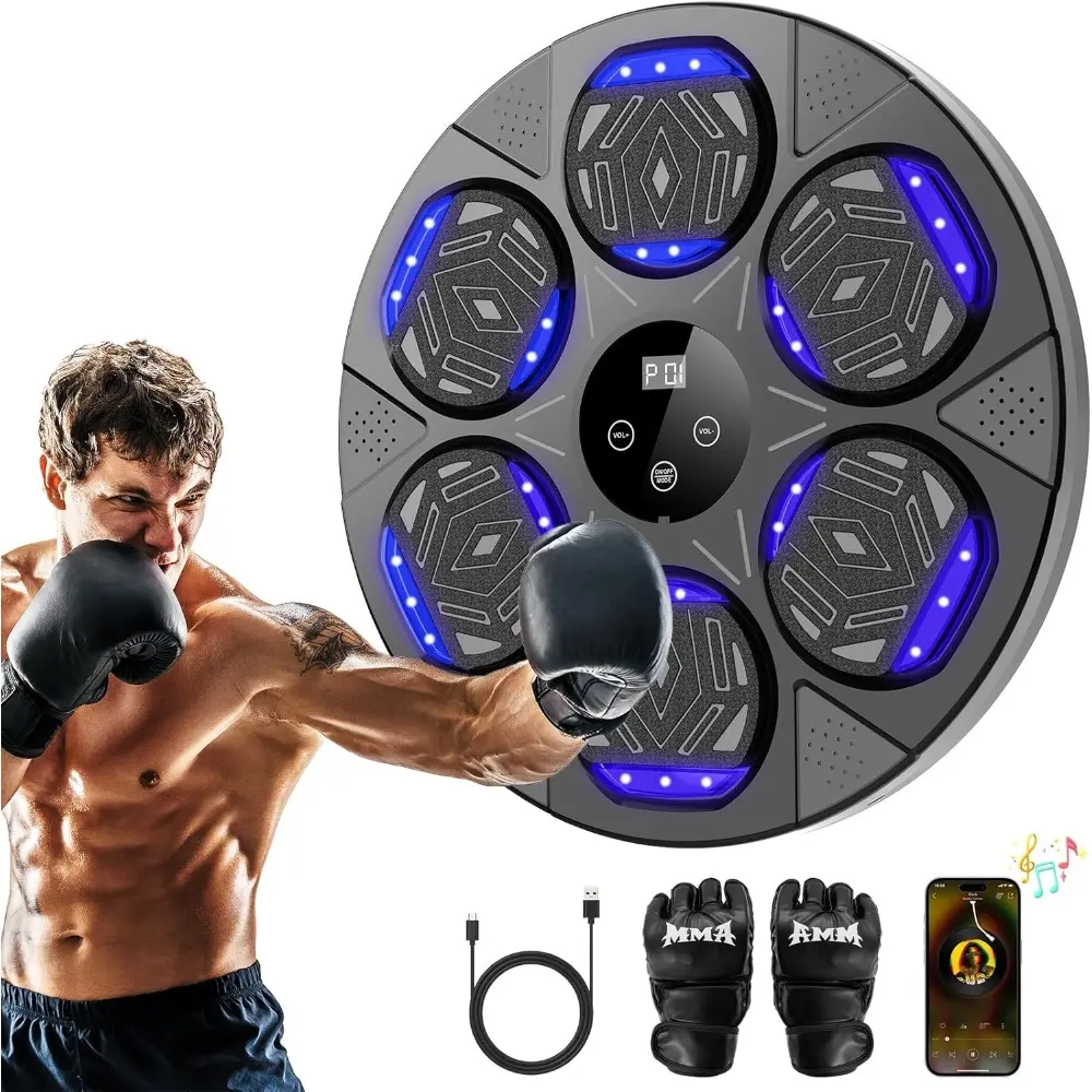 Music Boxing Machine, Smart Bluetooth Boxing Machine with Boxing Gloves, Boxing Wall Mount Machine for Adults Kids,Boxing Target Workout Punching Equipment for Home(Upgrade)