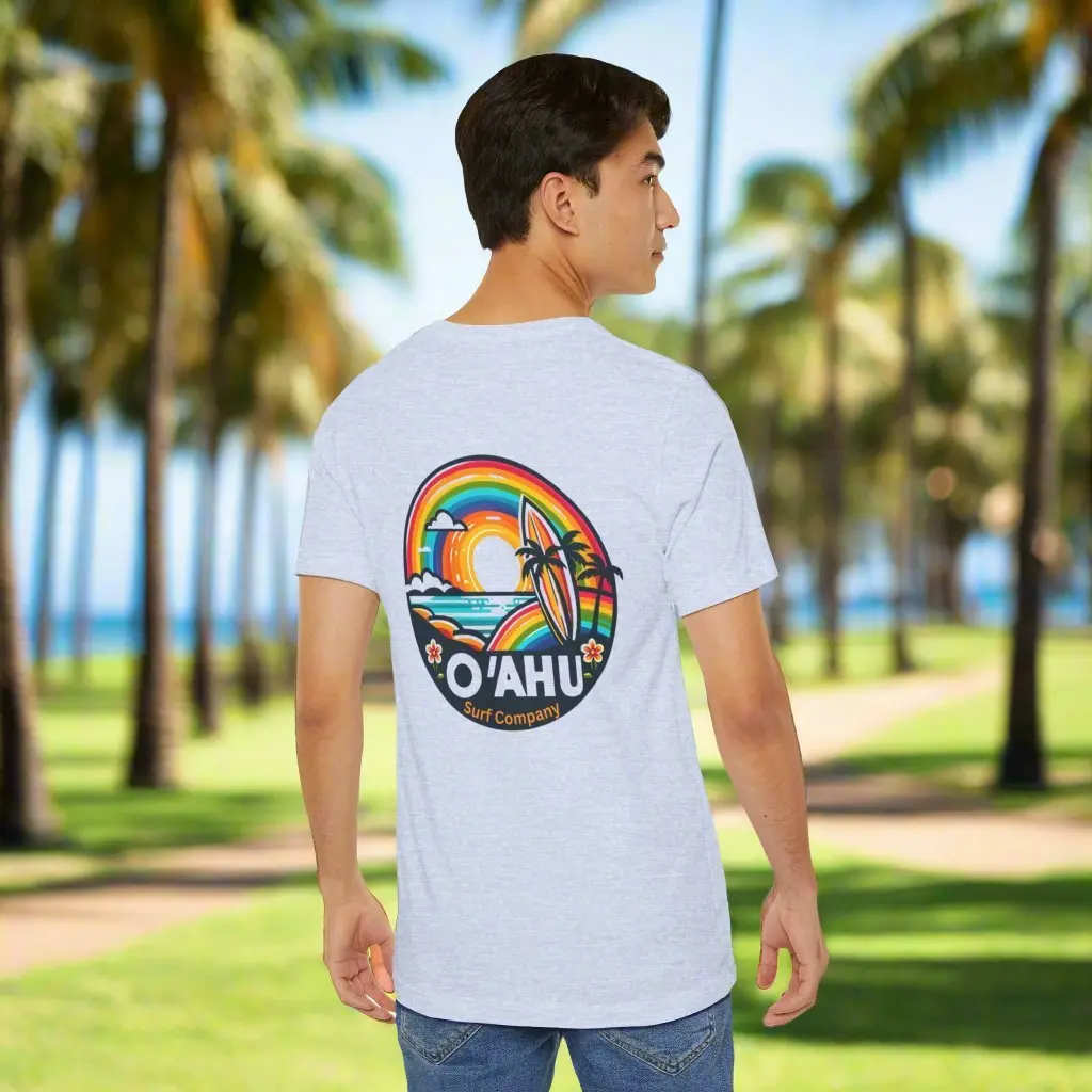 O'ahu Surf Company Menswear Tropical Rainbow Hawaiian Island Hawaii TShirt Breathable T-Shirt Shortsleeve true classic tshirts